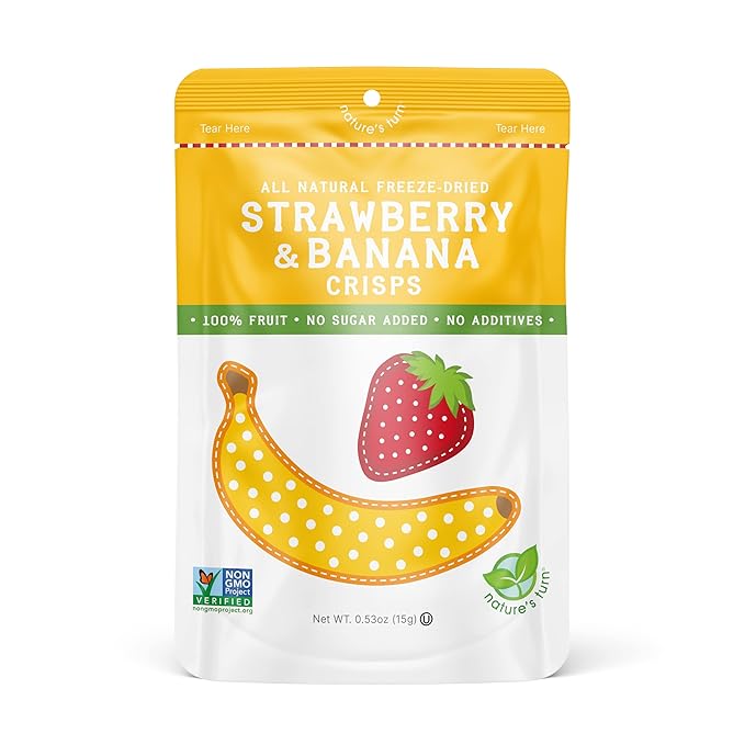 Nature’s Turn Freeze-Dried Strawberry Banana Crisps – Healthy, Gluten-Free, Crispy & Delicious