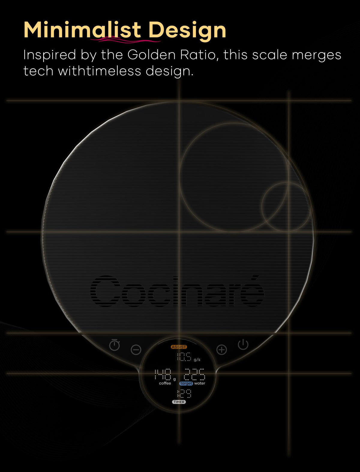 Cocinare Balance Lite Smart Coffee Scale with Timer, 3kg/0.1g Precision Digital Scale for