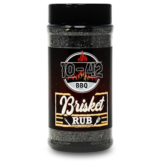 10-42 BBQ Brisket Rub (NO MSG) 10.5 oz - All-Natural Spice Seasoning for Steak, Rib, Meat - Beef