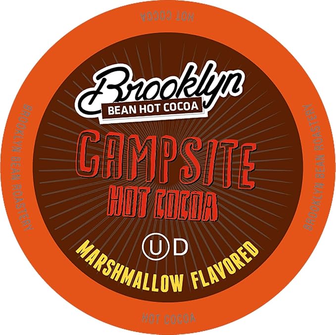 Brooklyn Beans Campsite Chocolate Mashmallow Hot Cocoa Pods, Compatible with K Cup Brewers