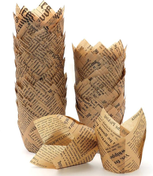 150pcs Tulip Cupcake Liners Baking Cups Muffin Liner Grease-Proof Paper Cupcake Wrappers for