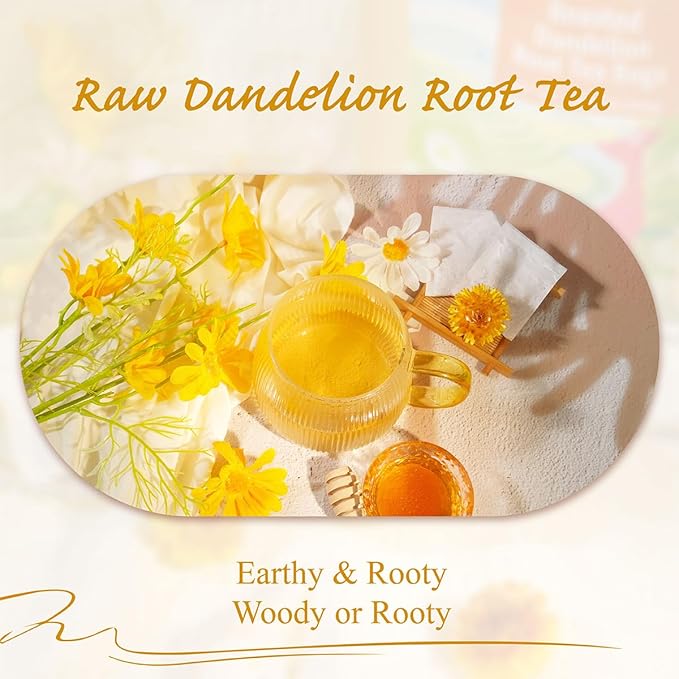 WT WEETEE Raw Dandelion Root Tea Bags, 100 Count Premium Dandelion Tea, Natural, Unprocessed