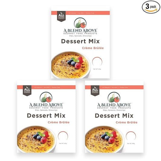 A Blend Above Creme Brulee No-Bake Dessert Mix, 3 Pack, No-Bake Cheesecake, Fruit Dip, Dessert Mix