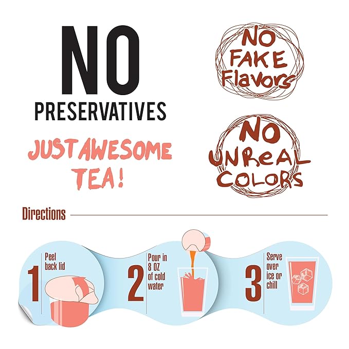 Ted's Tea by Java House - Single Serve Liquid Concentrate Pods - Peel and Pour - White Peach Green