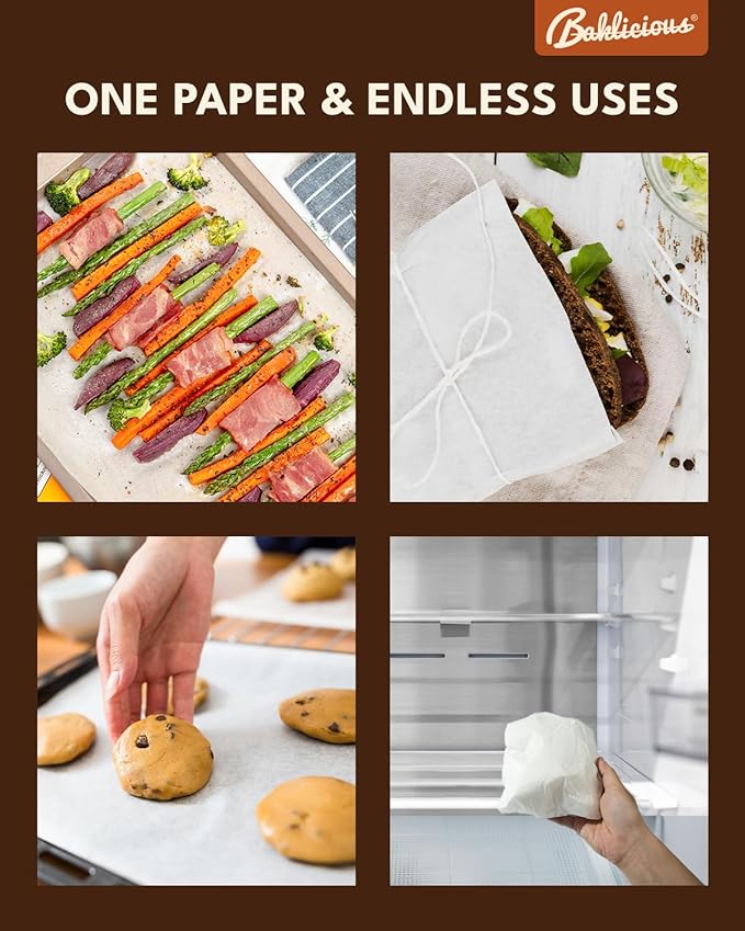 220 Pcs 12x16 In Parchment Paper Sheets, Baklicious Pre-cut Non-Stick Parchment Baking Paper for