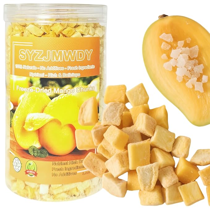 Premium Freeze-Dried Mango Slices 4.2oz (120g) - 100% Sweet Mango, No Sugar Added | Perfect for
