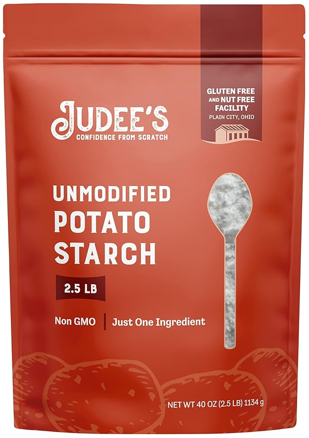 Judee’s Unmodified Potato Starch 2.5 lb - Just One Ingredient - Great for Breading, Thickening