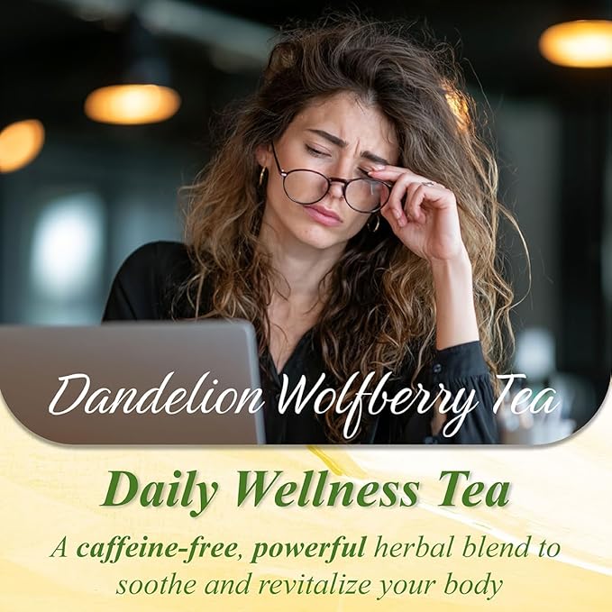 WT WEETEE Dandelion Wolfberry Tea, 10g * 20 Count Corn Firbe Tea Bags, Multiple Brewing, Made from