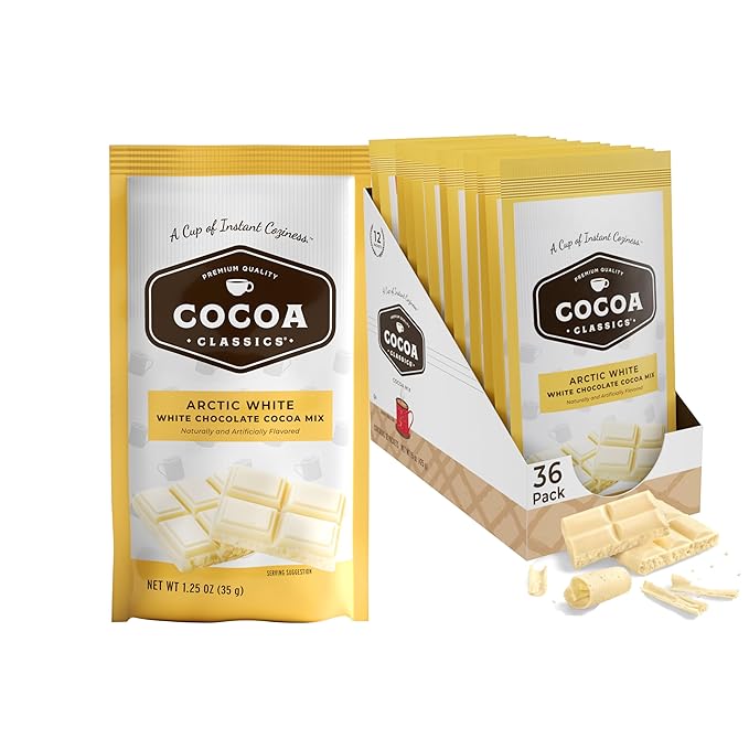 Cocoa Classics Arctic White Cocoa Mix, Hot Chocolate, Made with Nonfat Milk, Just Add Hot Water
