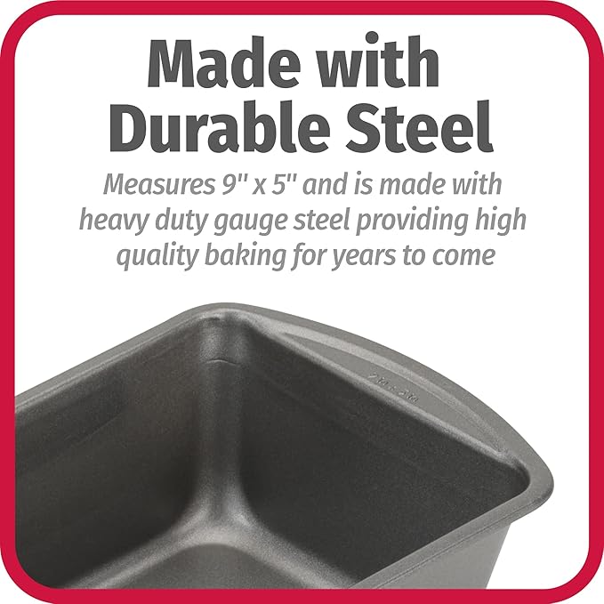 GoodCook Nonstick Loaf Pan 9 x 5-Inch Heavy-Duty Steel Bakeware with Easy-Clean Non-Stick Coating