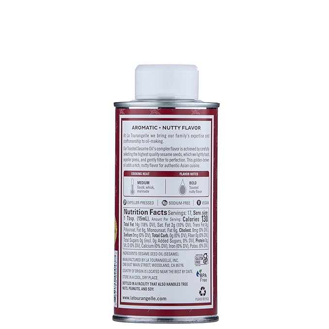 La Tourangelle, Toasted Sesame Oil, Great for Cooking, Add to Noodles, Stir-Fry, Vegetables