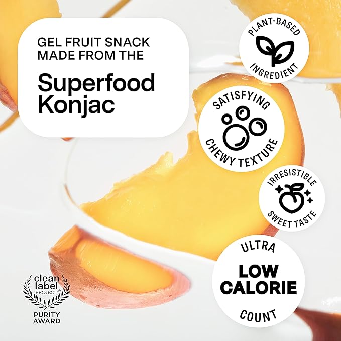 Dally Peach Drinkable Konjac Jelly (10 Pouches) ??10-Calorie, Zero Sugar Korean Fruit Snack