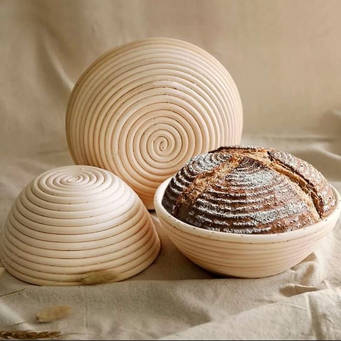 7 Inch Round Bread Banneton Proofing Basket Set of 2 Sourdough Proofing Basket kit for Artisanal