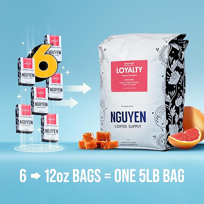 Nguyen Coffee Supply - Loyalty Signature Robusta & Arabica Blend: Medium Roast Premium Whole Coffee