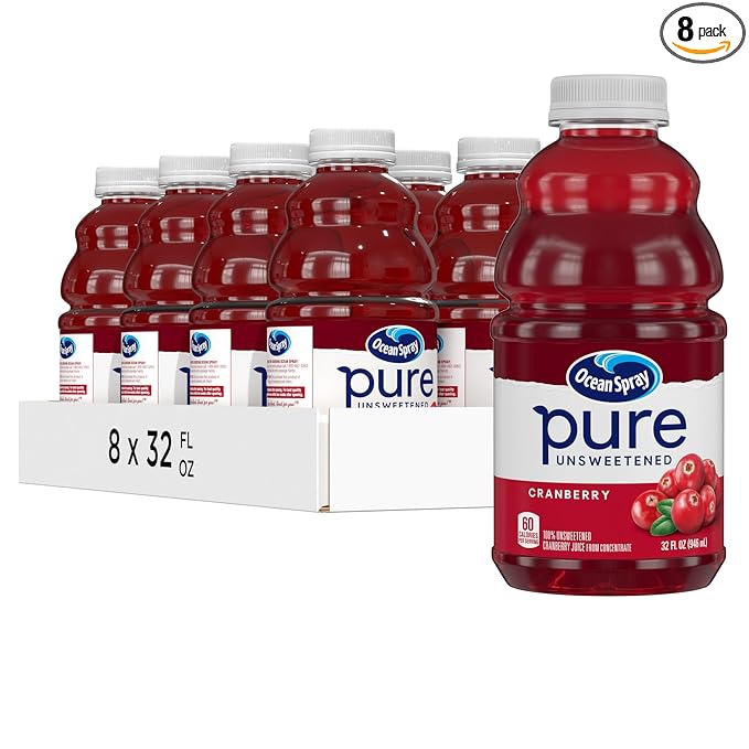 Ocean Spray® Pure Unsweetened Cranberry, 100% Cranberry Juice From Concentrate, 32 Fl Oz Bottle