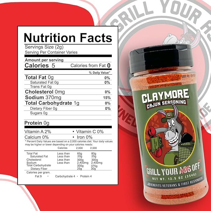 GYAO Claymore Cajun Seasoning – 12.5oz Spicy Blend for Meats & Seafood – MSG & Gluten Free – USA