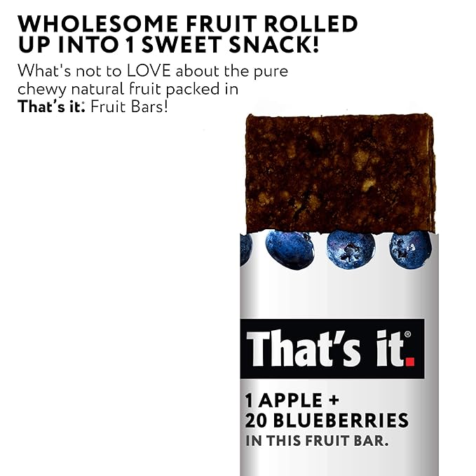 That's it. Apple + Blueberry 100% Natural Real Fruit Bar, Best High Fiber Vegan, Gluten Free