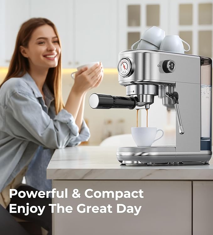 Espresso Machine with Milk Frother, 20 Bar High Pressure Professional Espresso Maker Automatic