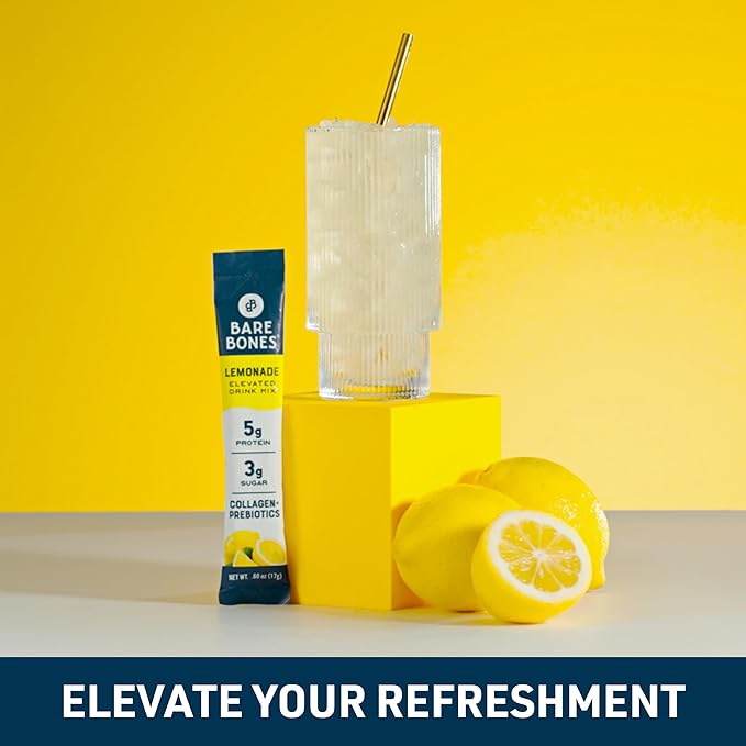 Bare Bones Lemonade Elevated Drink Mix | Light & Flavorful | Gluten-Free & Naturally Sweetened |