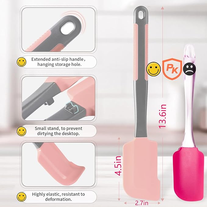 Extra Long Pastry Brush - Silicone Spatula - Basting Brush+Spatula Silicone Heat Resistant,for