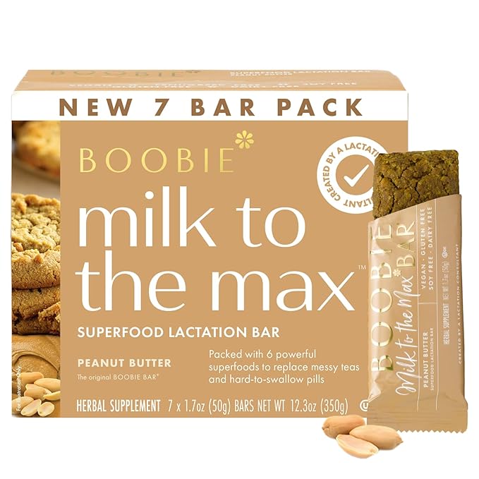 Boobie Bar Superfood Peanut Butter Lactation Bar for Breastfeeding Moms to Increase Milk Supply |