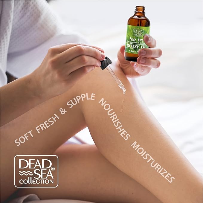 Dead Sea Collection Body Oil with Tea Tree-Dry Skin Moisturizer and Hydrating Massage - Nourishing