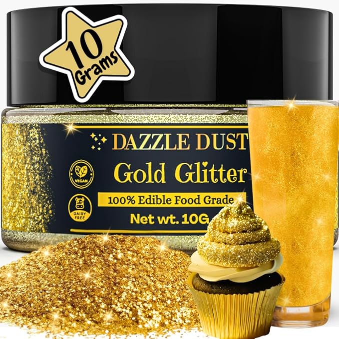 Dazzle Dust Edible Glitter Sprinkles for Cake Decorating, Drinks, Cookie, Icing, Dessert