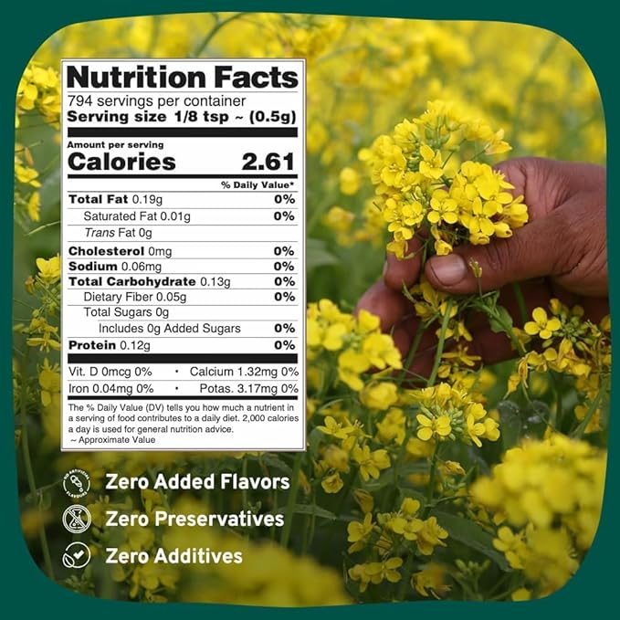 Black Mustard Seeds (397g/14oz), Gluten free, 100% Raw, Sourced from India, Packed in Resealable