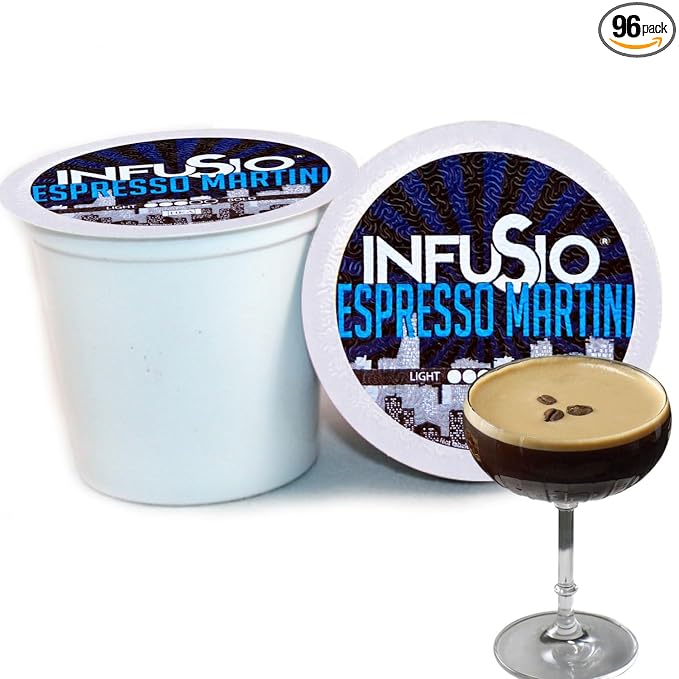 InfuSio Coffee Pods 96 Count Espresso Martini Flavored Medium Roast Single serve Coffee pods for