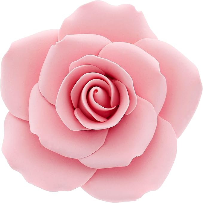 Global Sugar Art Rose Sugar Cake Flowers Jumbo Pink, 1 Count by Chef Alan Tetreault