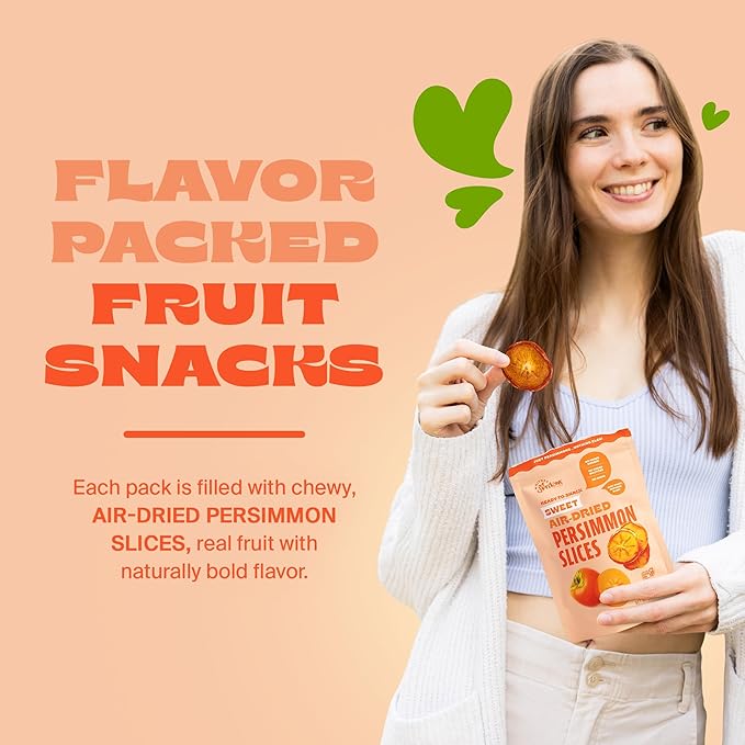 Whitney Jordan Naturals Air-Dried Persimmon Slices | Dried Fruit Snack Made from Real Persimmons |