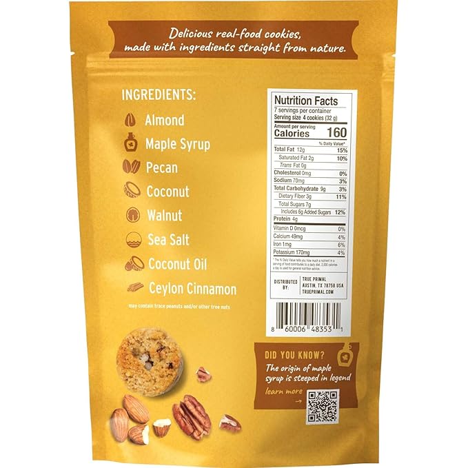 Ona Maple Pecan Cookies, Ready to eat, Gluten free, Grain free, Dairy free, Paleo, Vegan, Made with