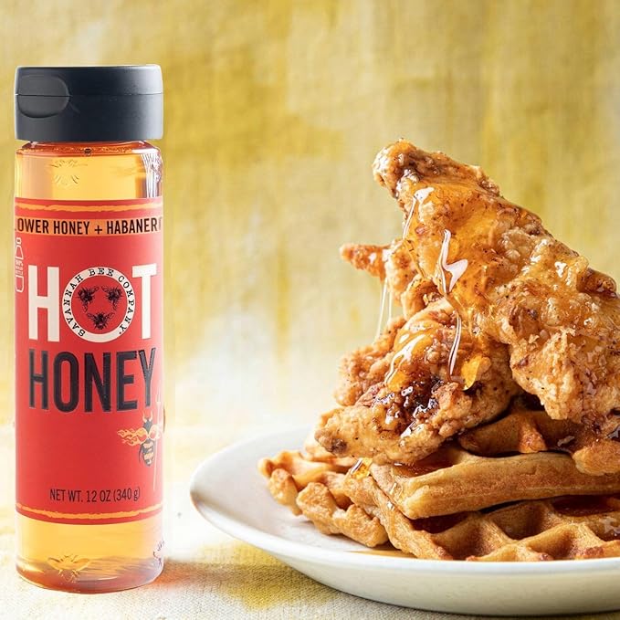 Savannah Bee Company Hot Honey Gluten Free and 100% Pure Honey Infused with Sweet Wildflower- Heat