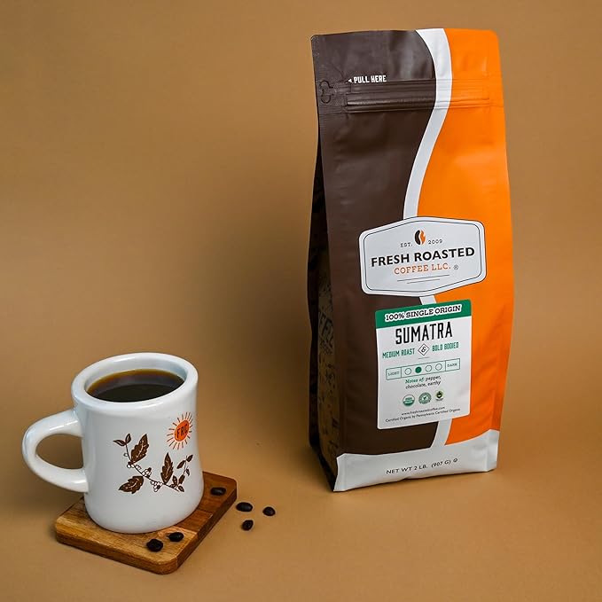 Fresh Roasted Coffee, Organic Sumatra | 100% Single Origin, USDA Organic, Kosher | Medium Roast 2
