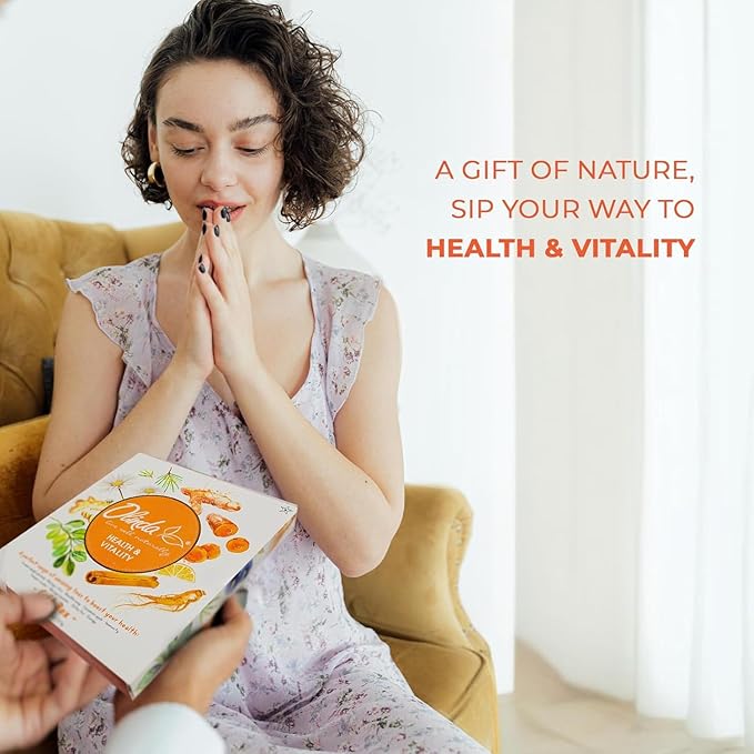 Olinda Health & Vitality Tea Gift Box Tea Samplers Organic Tea Bags Low Caffeine Detox Energy Tea