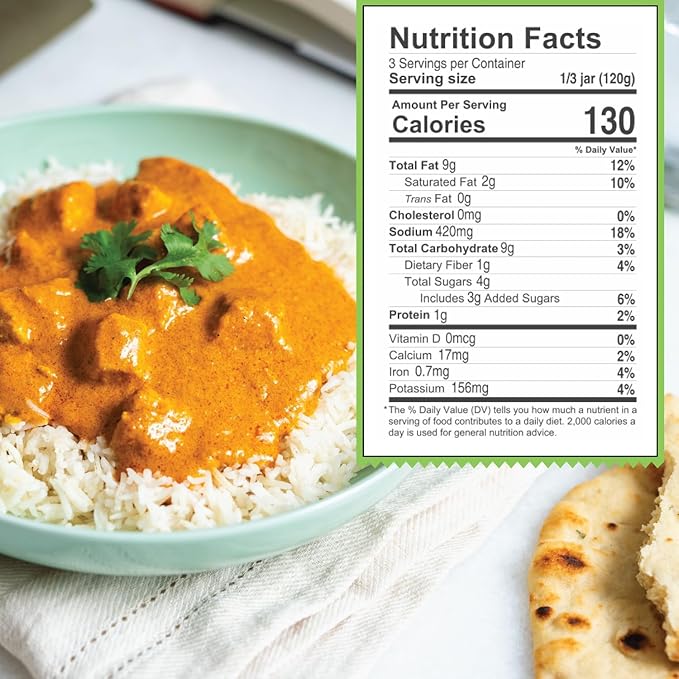 Khazana ORGANIC Butter Chicken Simmer Sauce - 6 x 12.7oz Jars | Non-GMO, Vegan, Gluten-Free, Kosher
