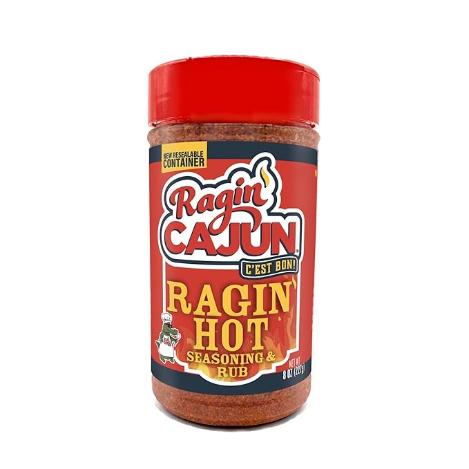 Ragin' Cajun Ragin' Hot Cajun Seasoning - 8 oz Shaker, Gluten-Free, No MSG, Authentic Louisiana