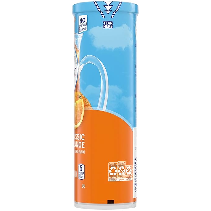 Crystal Light Classic Orange with Vitamin C & Calcium Drink Mix (20 Pitcher Packets, 4 Canisters of