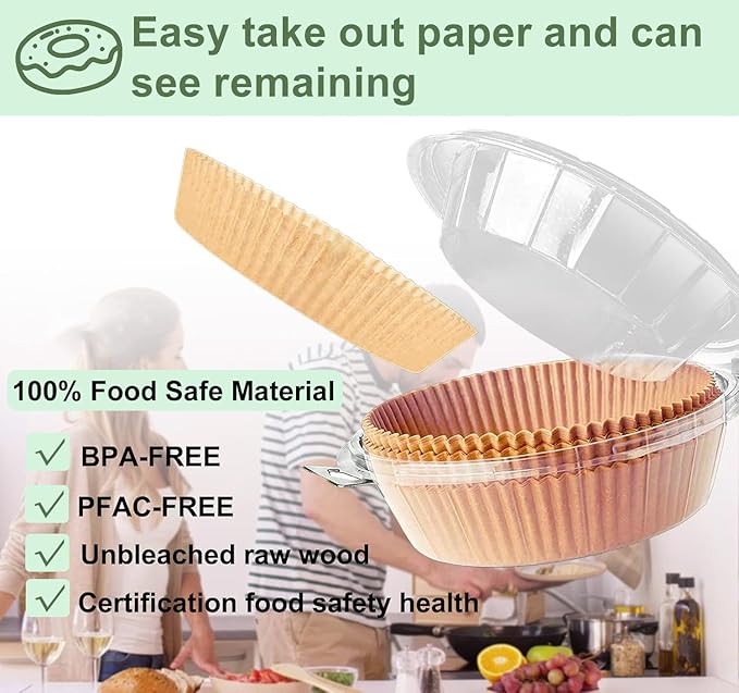 Air Fryer Liners,Disposable Airfryer Paper Liners,Non-Stick Oil-proof Water-proof for Easy Cleanup