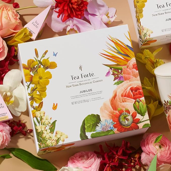 Tea Forte Jubilee Premium Tea Chest Gift Sampler, 40 Count, 2 of each Variety Blend Individually