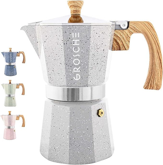 GROSCHE Milano Moka pot, Stovetop Espresso maker, Greca Coffee Maker, Stovetop coffee maker and