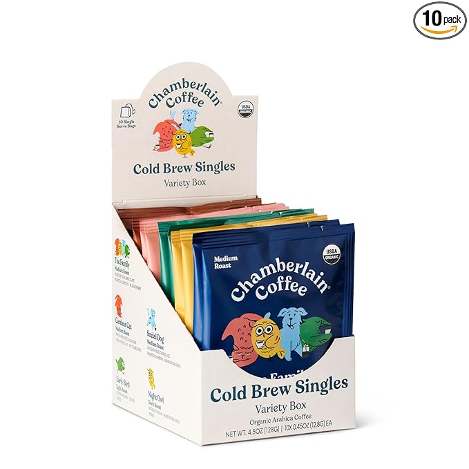Chamberlain Coffee Variety Box Single Serve Bags - Includes 5 Blends, Original Family, Early Bird