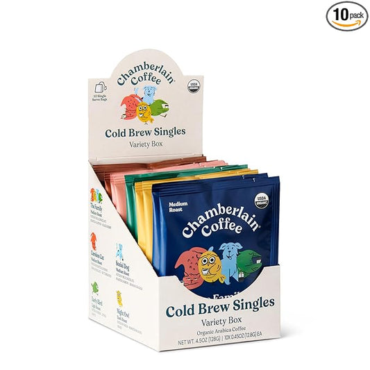 Chamberlain Coffee Variety Box Single Serve Bags - Includes 5 Blends, Original Family, Early Bird