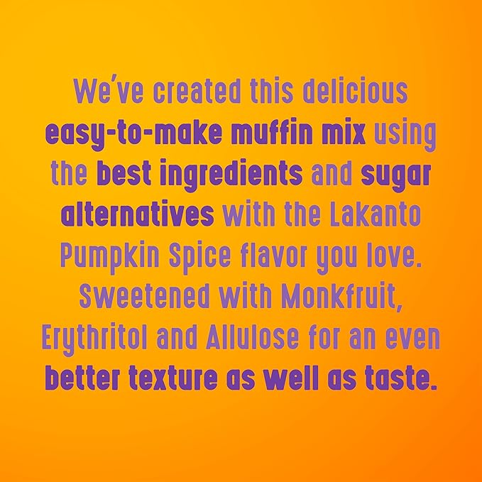 Lakanto Pumpkin Spice Muffin Mix - Sweetened with Monk Fruit, Allulose, Erythritol, Gluten Free