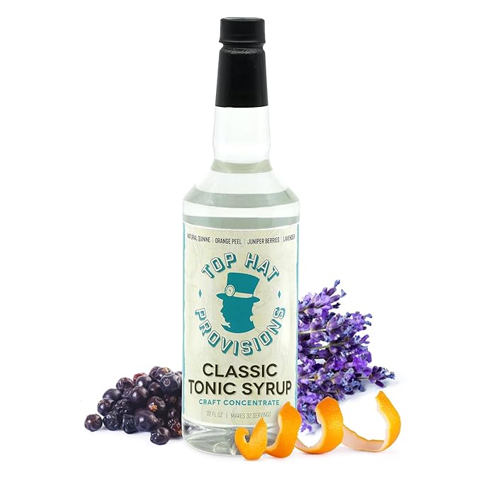 Top Hat Classic Tonic Syrup – 5x Quinine Tonic Water Concentrate – Make Tonic Water at Home – Just