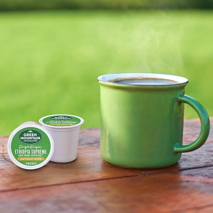 Green Mountain Coffee Ethiopia Supreme Keurig Single-Serve K Cup Pods, Light Roast Coffee, Ethiopia