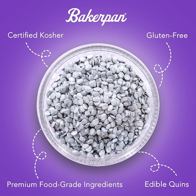 Bakerpan Quins Sprinkles for Cake Decorating - Fall Autumn Harvest Mix Confetti 4 Ounces