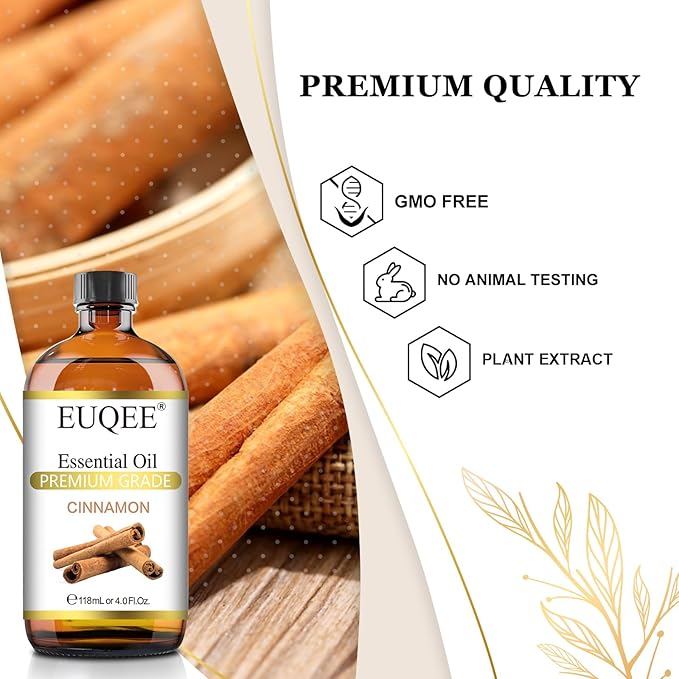 Cinnamon Essential Oil 118ml Pure Cinnamon Essential Oil for Diffuser, Aromatherapy, DIY Soap