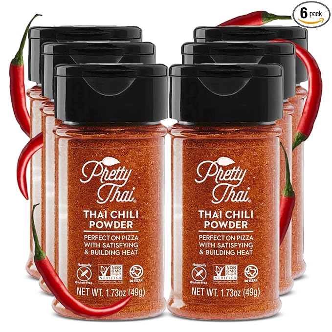 Pretty Thai Chili Powder - 1.7oz, Pack of 6 I Chili Seasoning Mix with Dried Thai Chili Flakes