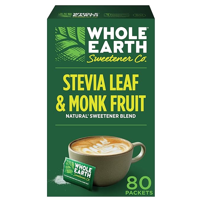 Whole Earth Sweetener Co. Stevia & Monk Fruit Sweetener, Erythritol Sweetener, Stevia Packets